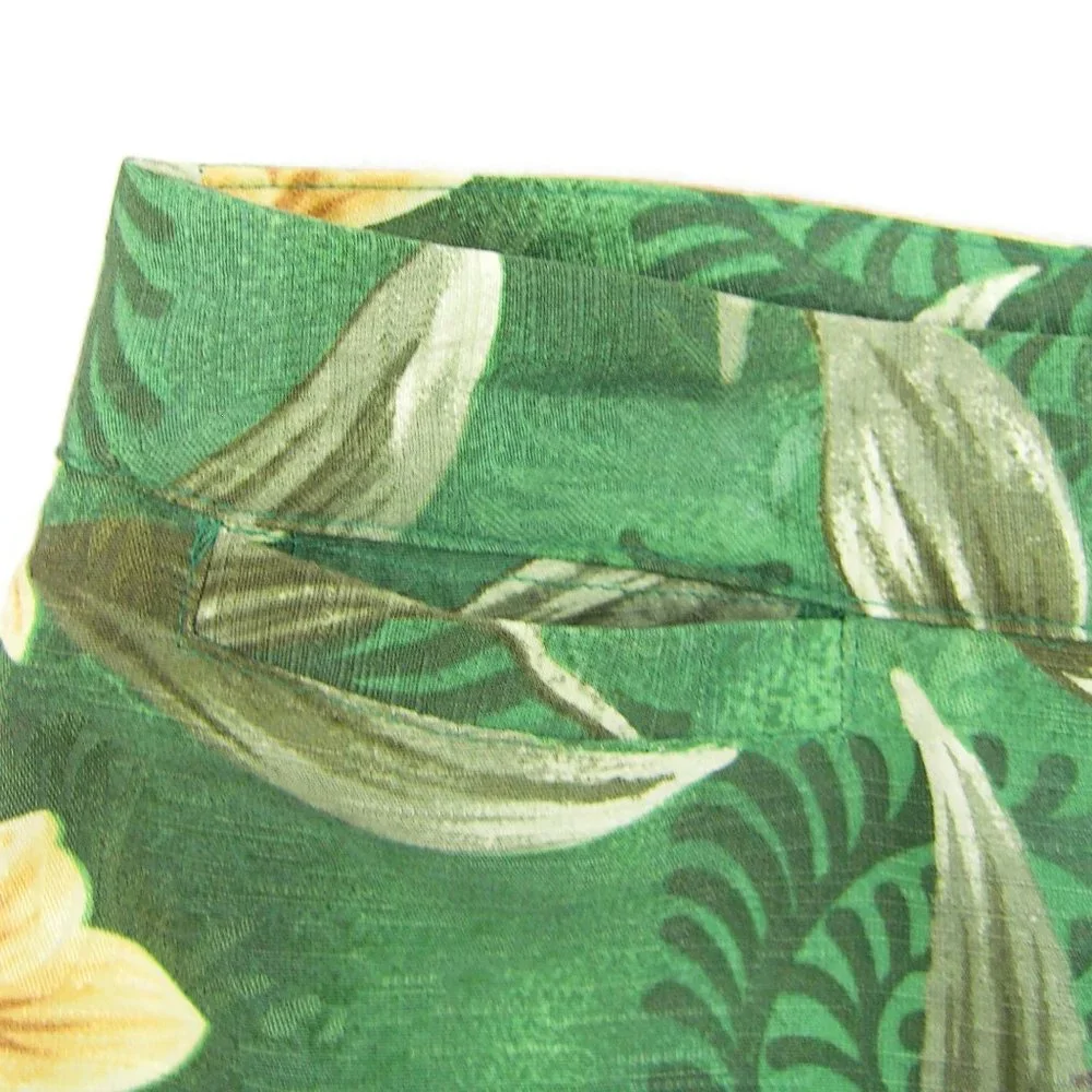 Green Yellow Floral Silk Skirt Bermuda Bay - Picture 7 of 7